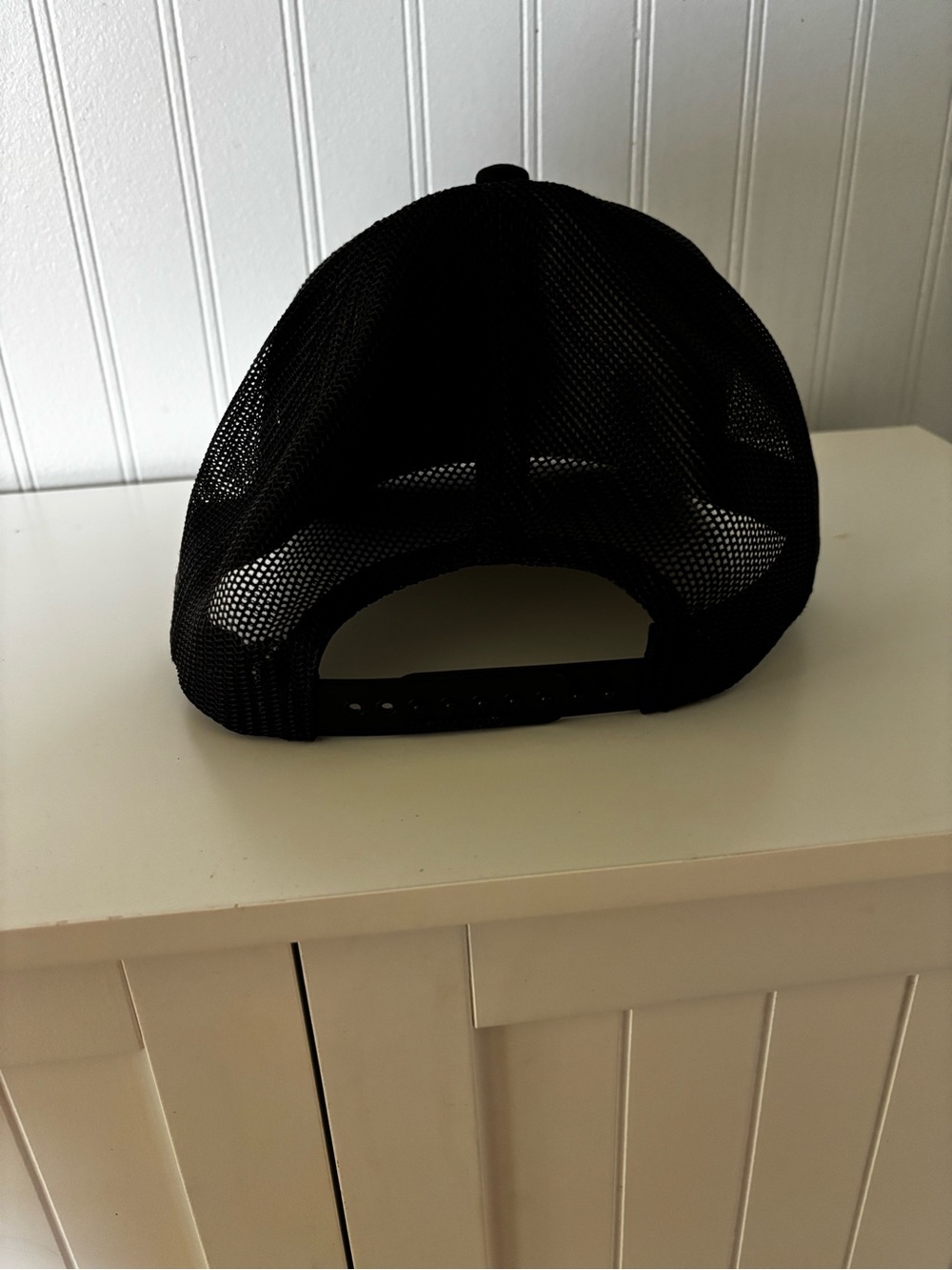 Black Trucker Hat with American Flag Rifle Patch - Picture 3 of 6